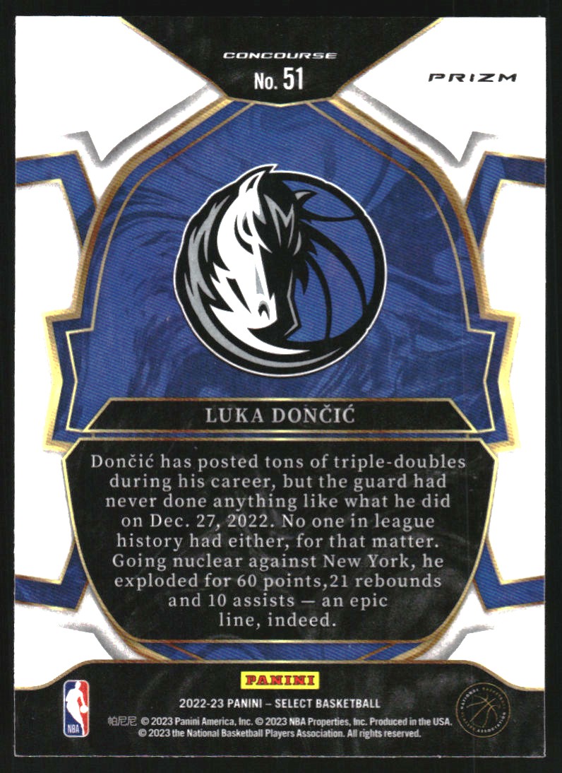 2022-23 Select Prizms Green White Purple #51 Luka Doncic