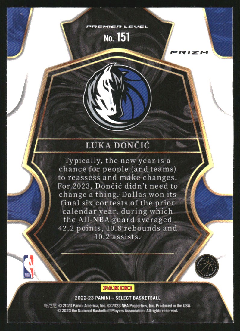 2022-23 Select Prizms Green White Purple #151 Luka Doncic