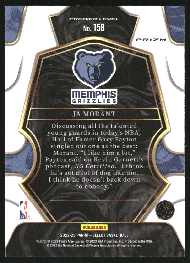 2022-23 Select Prizms Red Cracked Ice #158 Ja Morant