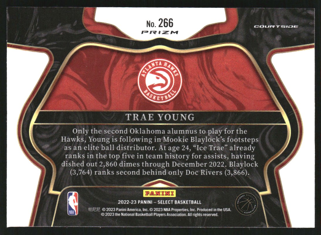 2022-23 Select Prizms Red Wave #266 Trae Young on Fanatics Collect