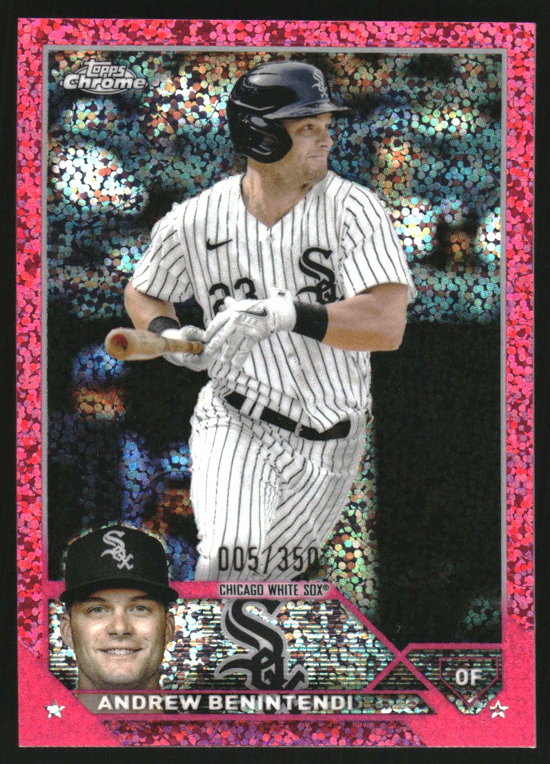 2023 Topps Chrome Magenta Speckle Refractors #180 Andrew Benintendi