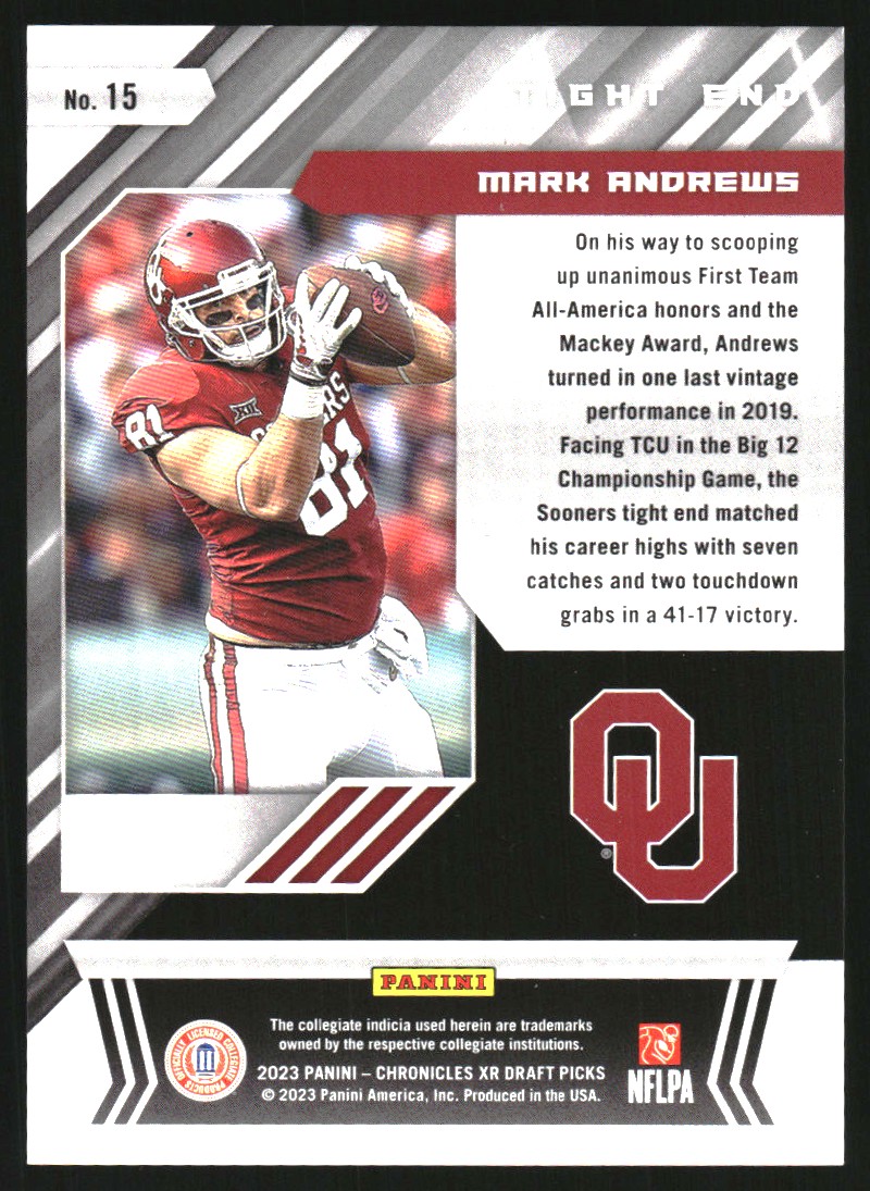 2023 Panini Chronicles Draft Picks XR Purple #15 Mark Andrews
