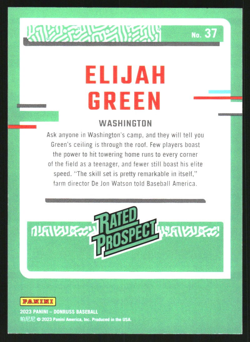2023 Donruss Stat Line Career #37 Elijah Green/302