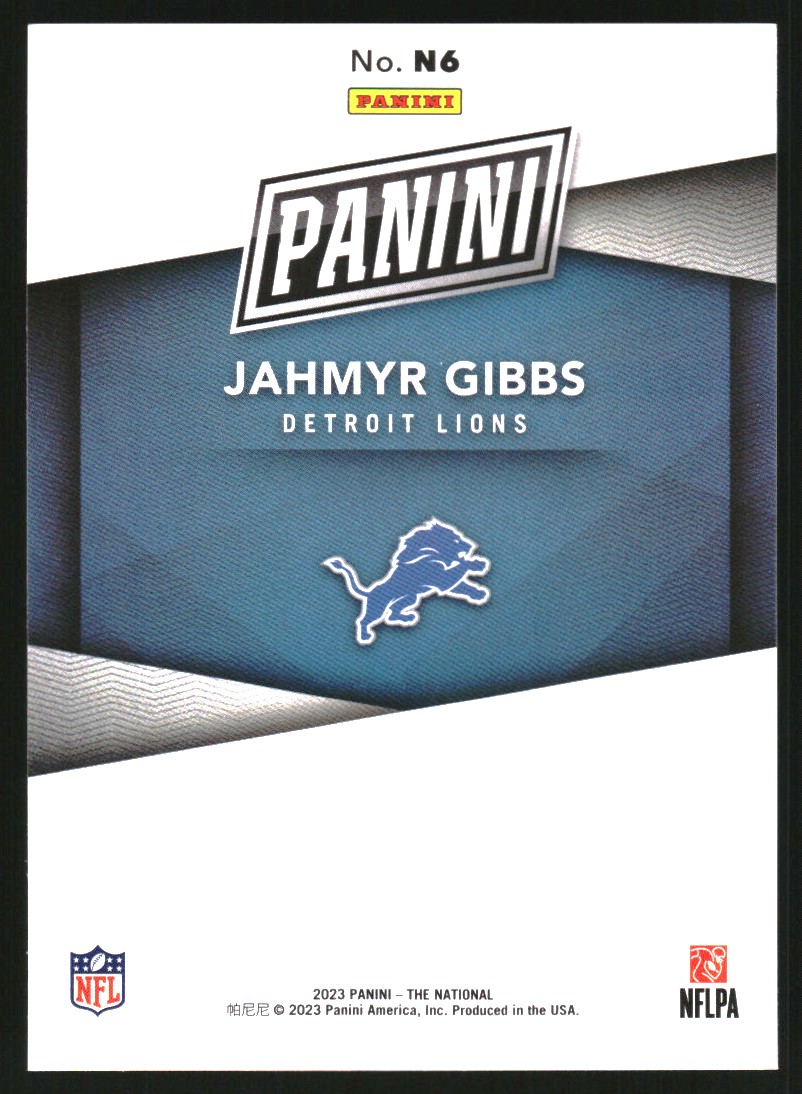 2023 Panini National Convention VIP #N6 Jahmyr Gibbs on Fanatics