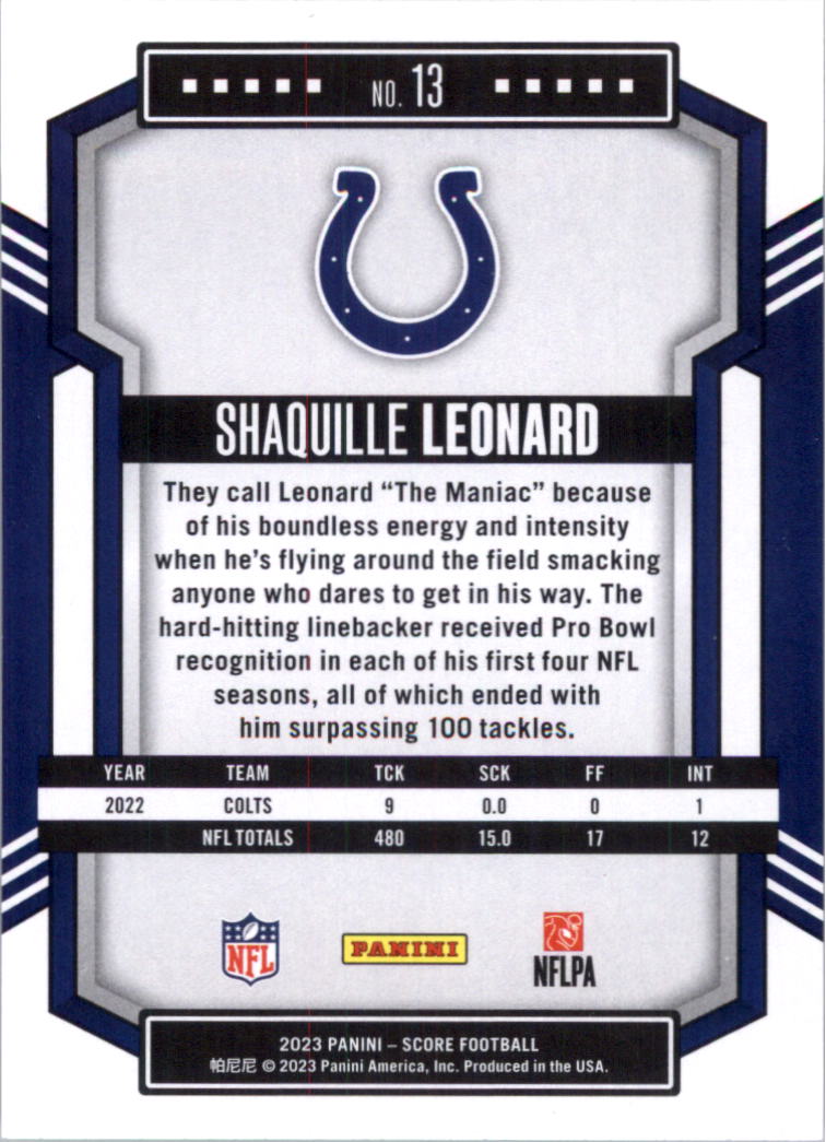 2023 Score Football Card Pick (Base) 1-100