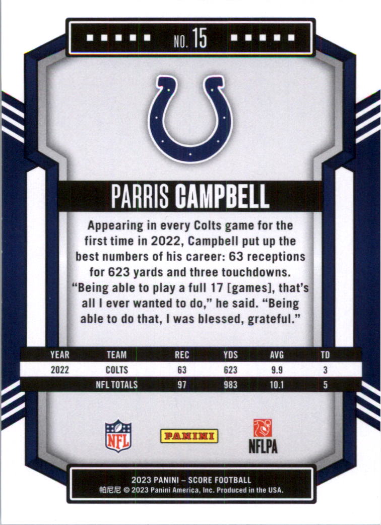 2023 Score Football Card Pick (Base) 1-100