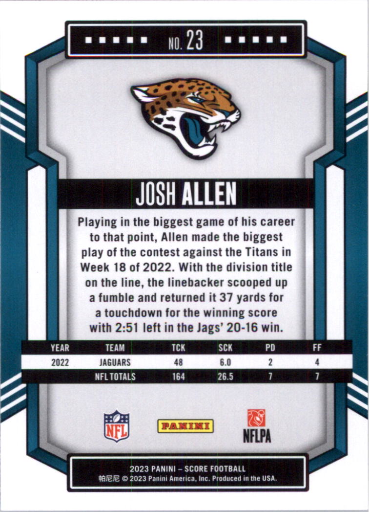 2023 Score Football Card Pick (Base) 1-100