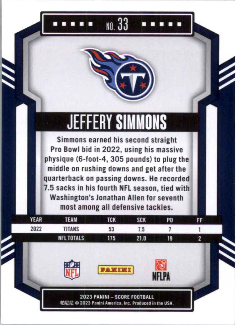 2023 Score Football Card Pick (Base) 1-100