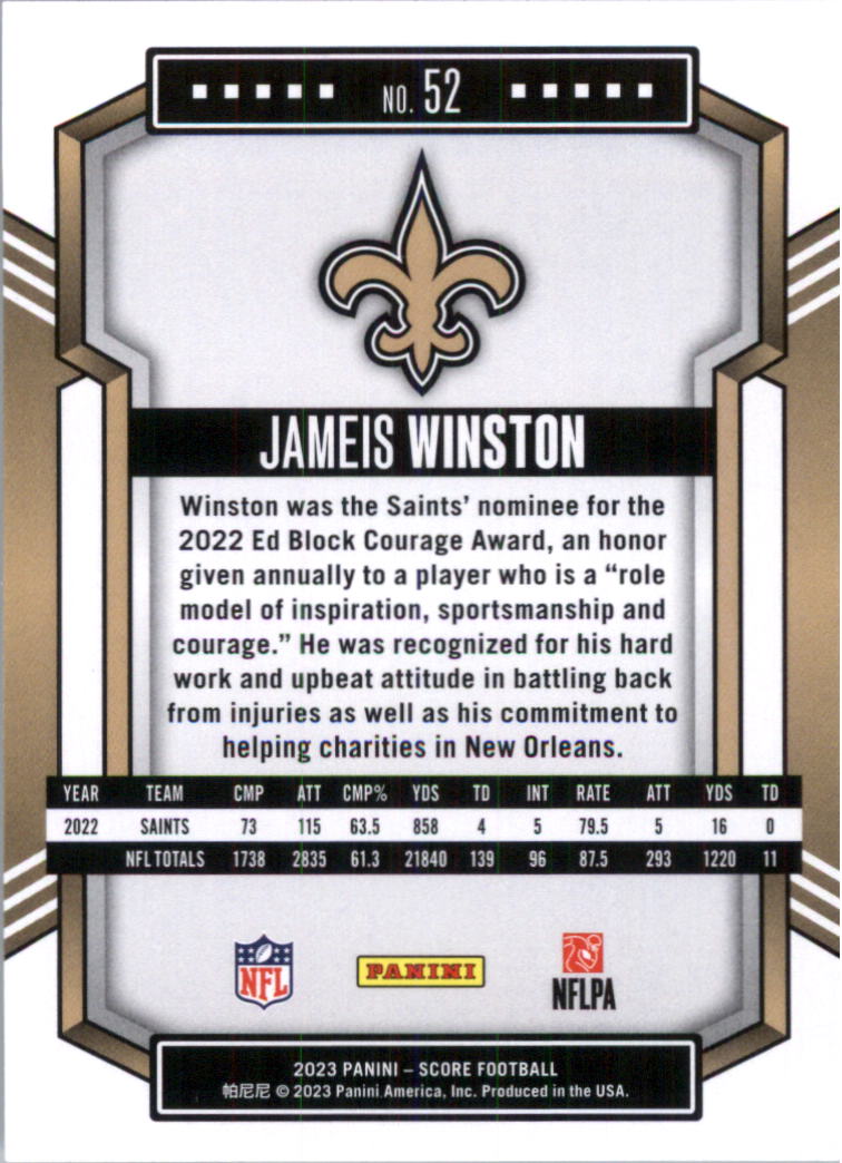 2023 Score Football Card Pick (Base) 1-100