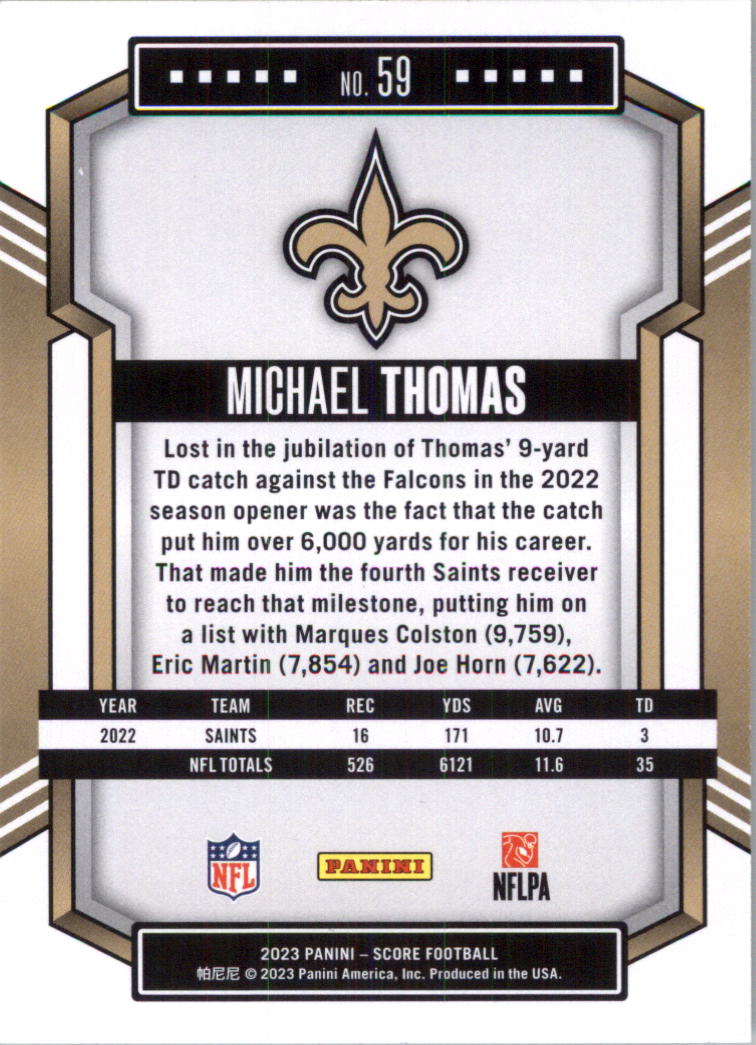 2023 Score Football Card Pick (Base) 1-100