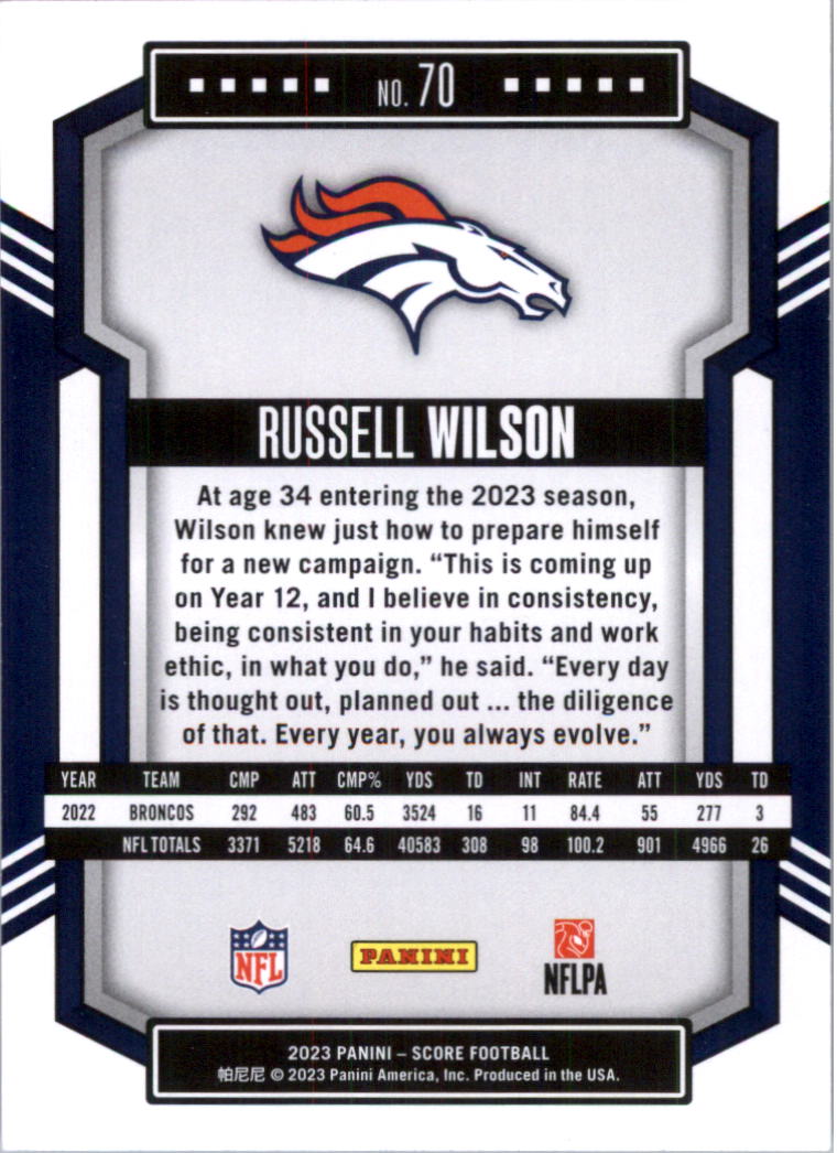 2023 Score Football Card Pick (Base) 1-100