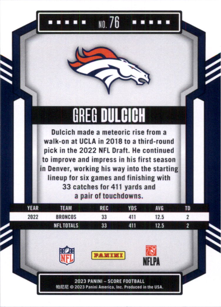 2023 Score Football Card Pick (Base) 1-100