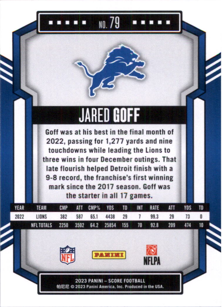 2023 Score Football Card Pick (Base) 1-100