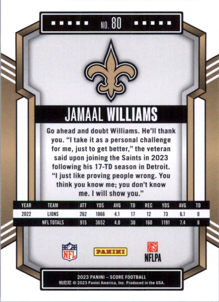 2023 Score Football Card Pick (Base) 1-100