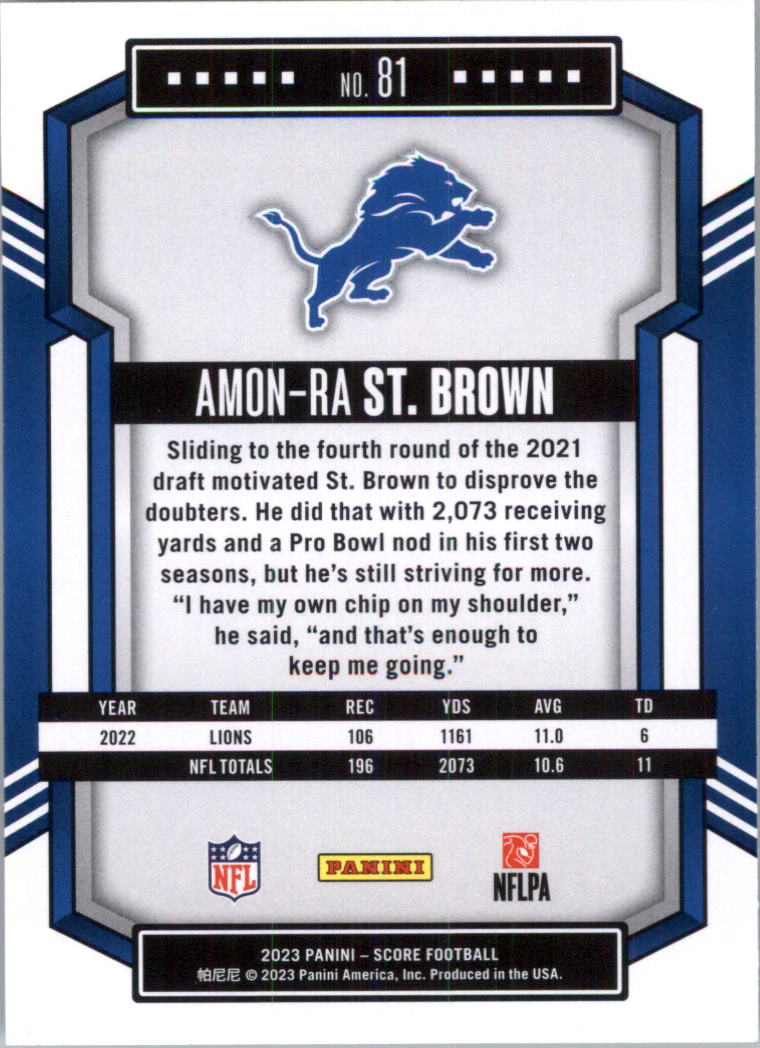 2023 Score Football Card Pick (Base) 1-100