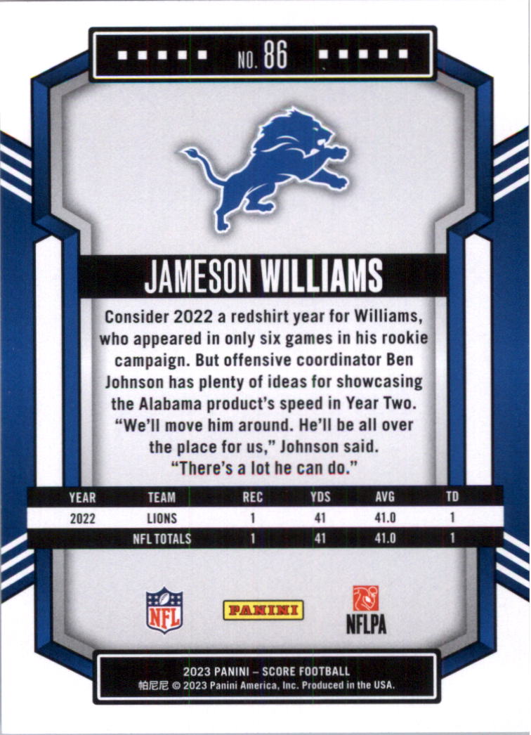 2023 Score Football Card Pick (Base) 1-100