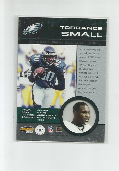 2001 Pacific Invincible Blue #187 Torrance Small back image