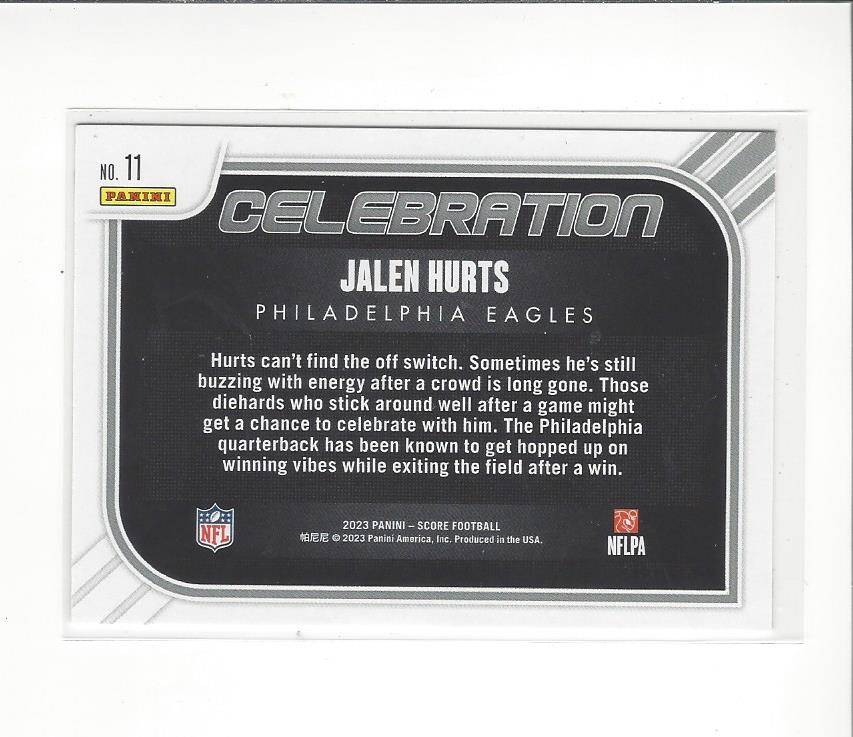 2023 Score Football Celebration Insert Singles - You Choose