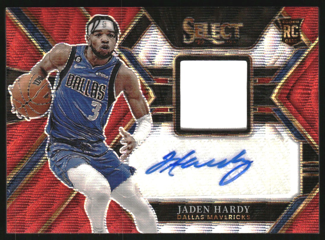 2022-23 Select Rookie Jersey Autographs Red Wave Prizms #5 Jaden Hardy