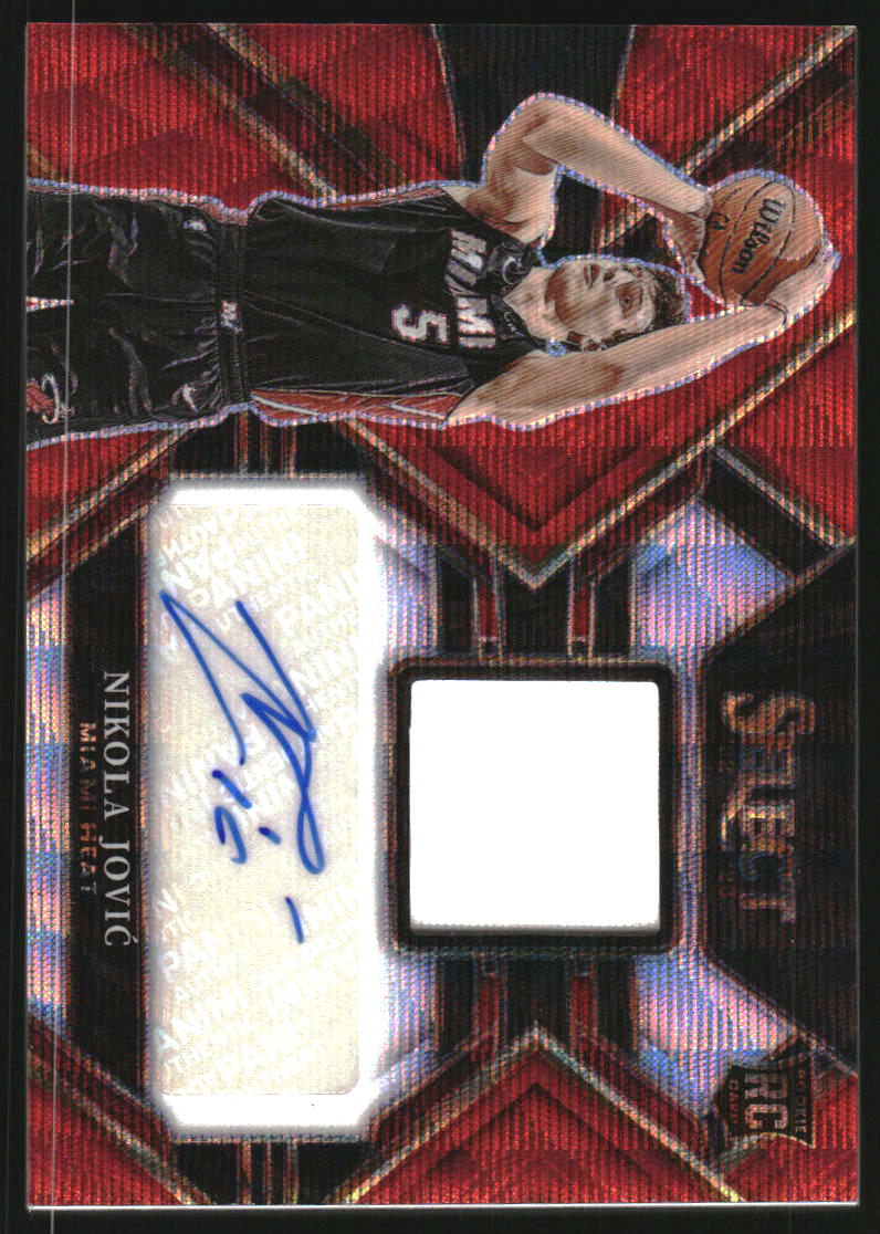2022-23 Select Rookie Jersey Autographs Red Wave Prizms #22 Nikola Jovic