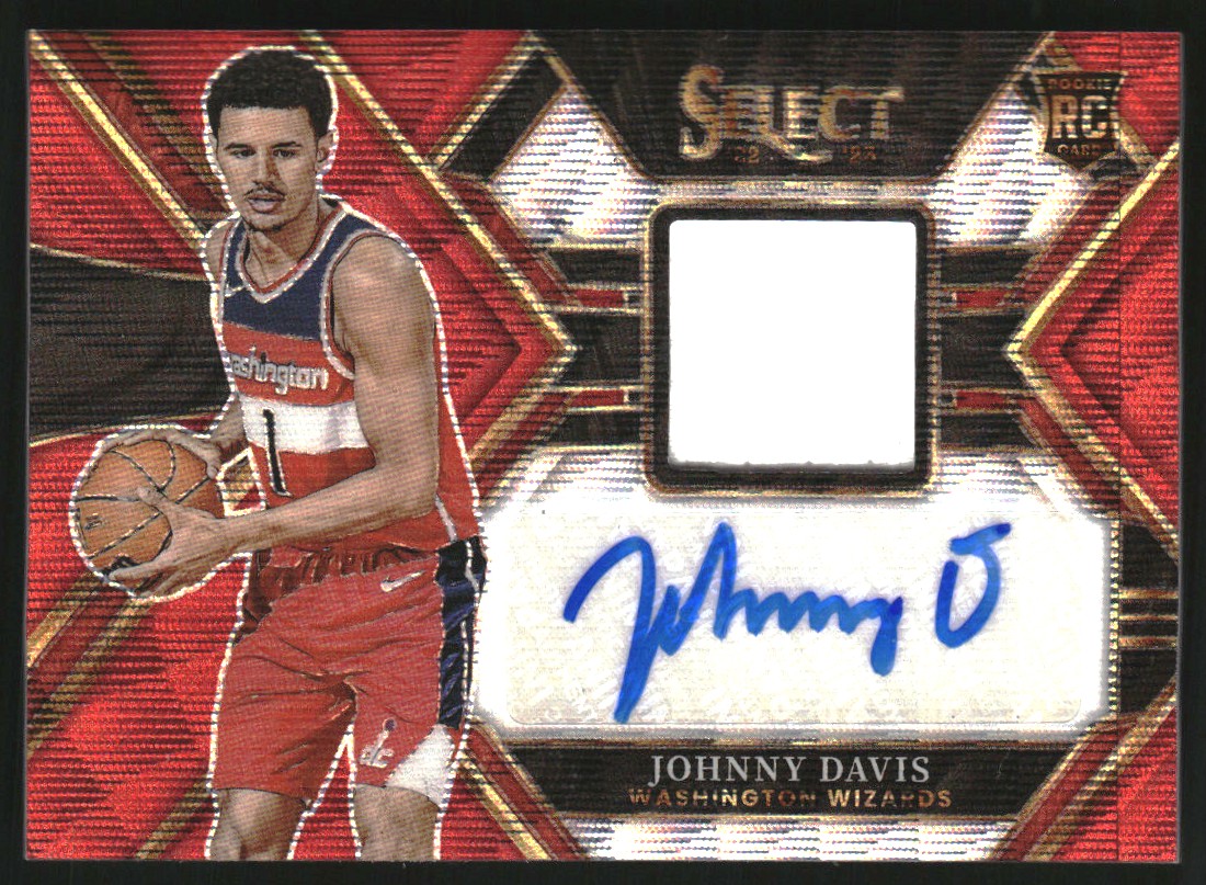 2022-23 Select Rookie Jersey Autographs Red Wave Prizms #23 Johnny Davis