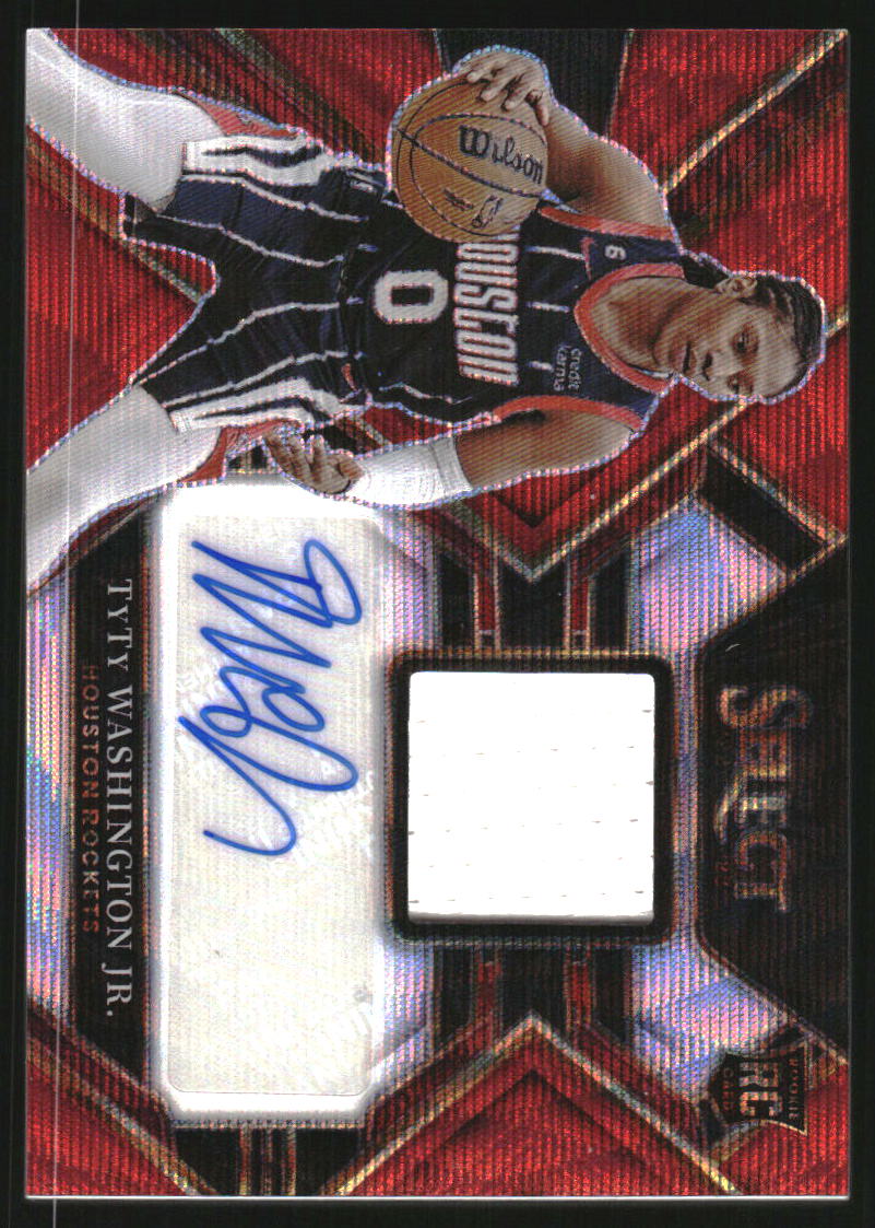 2022-23 Select Rookie Jersey Autographs Red Wave Prizms #36 TyTy Washington Jr.