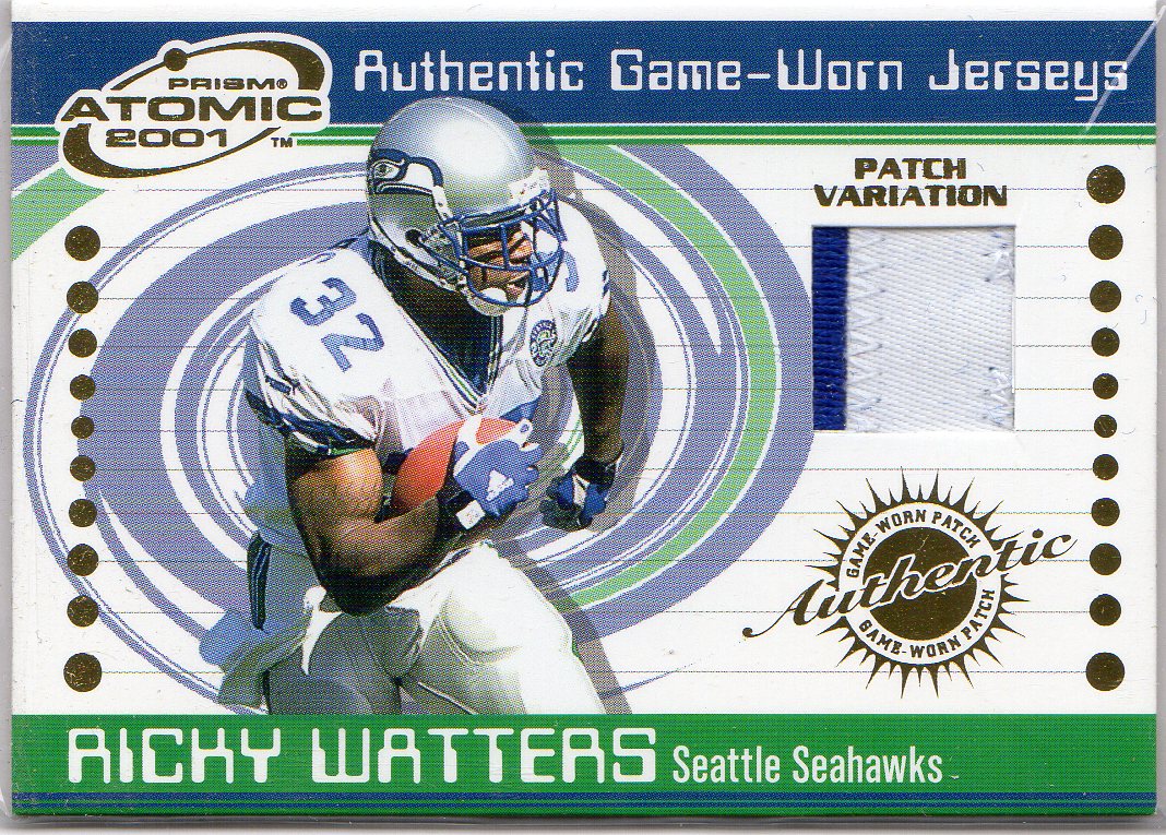 2001 Pacific Prism Atomic Jersey Patches #149 Ricky Watters