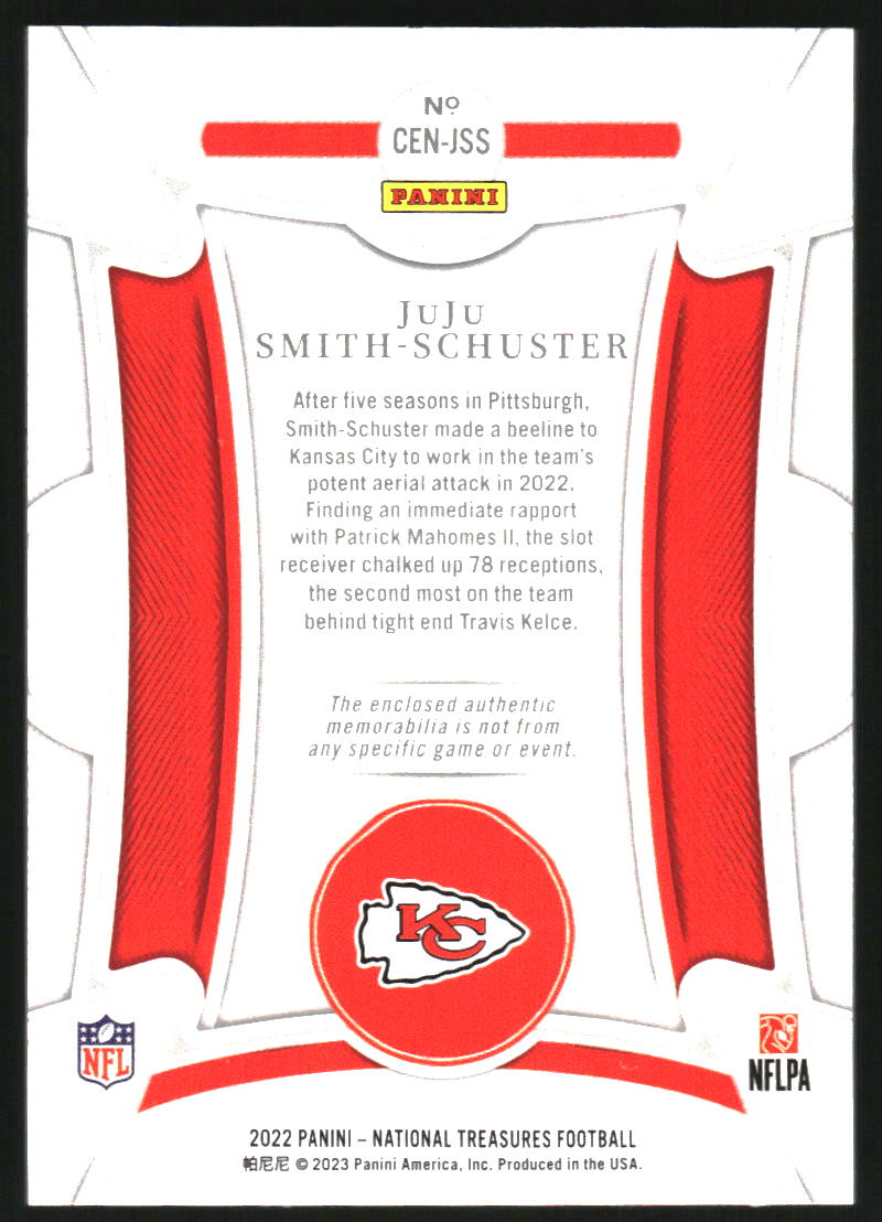 2022 Panini National Treasures Century Materials Gold #60 JuJu Smith-Schuster