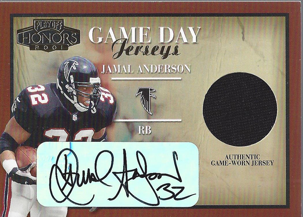2001 Playoff Honors Game Day Jerseys Autographs #GD5 Jamal Anderson