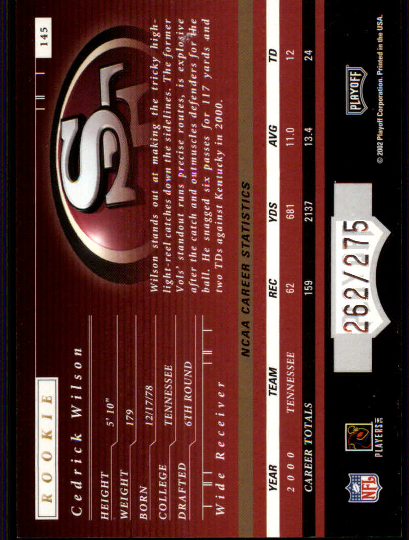 2001 Preferred (Playoff) Football Cards - Picture 41 of 43