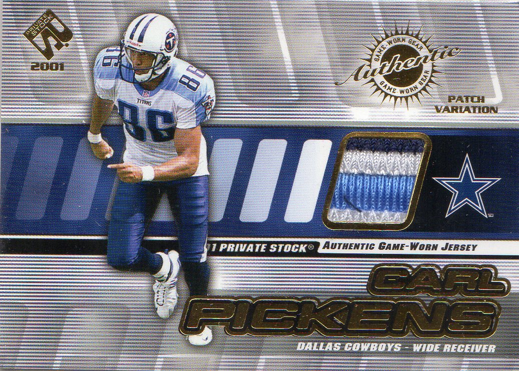 2001 Private Stock Game Worn Gear Patch #42 Carl Pickens/200