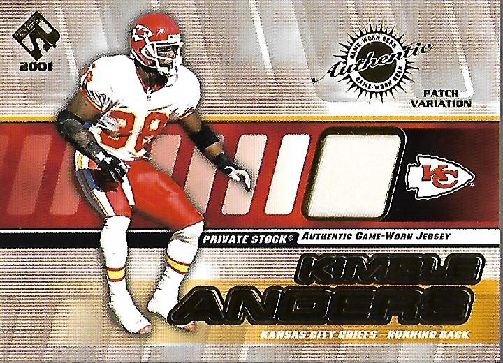 2001 Private Stock Game Worn Gear Patch #77 Kimble Anders/275