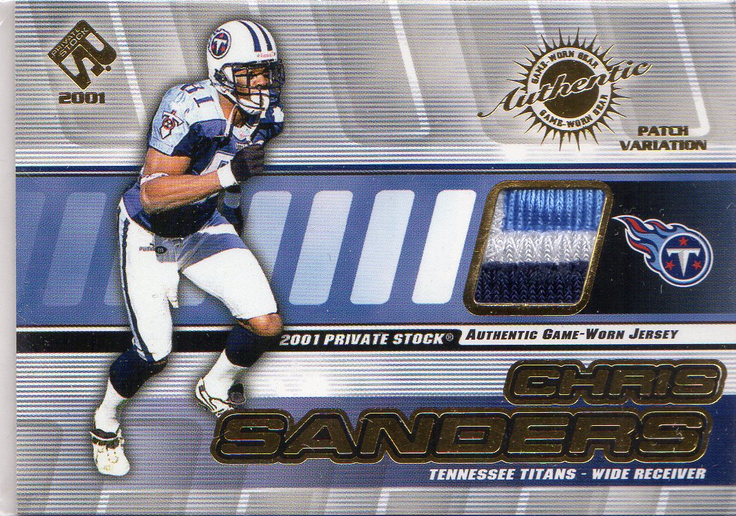 2001 Private Stock Game Worn Gear Patch #137 Chris Sanders/150