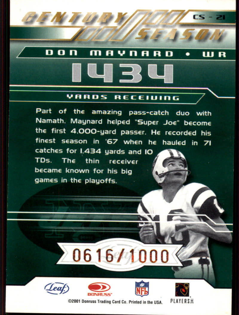 2001 Quantum Leaf Football "Insert and Parallel" Cards - Picture 3 of 23