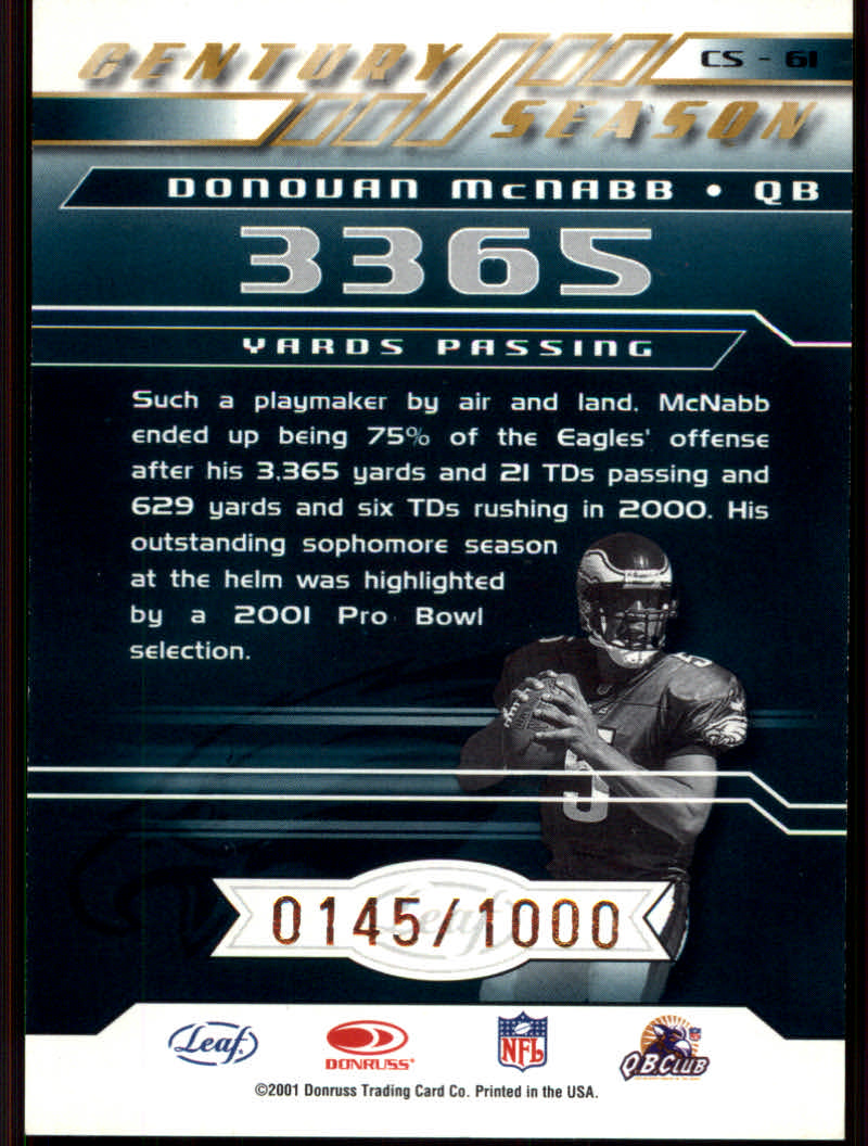 2001 Quantum Leaf Football "Insert and Parallel" Cards - Picture 5 of 23