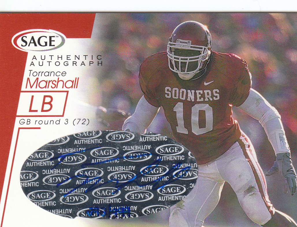 2001 SAGE Autographs Red #A29 Torrance Marshall