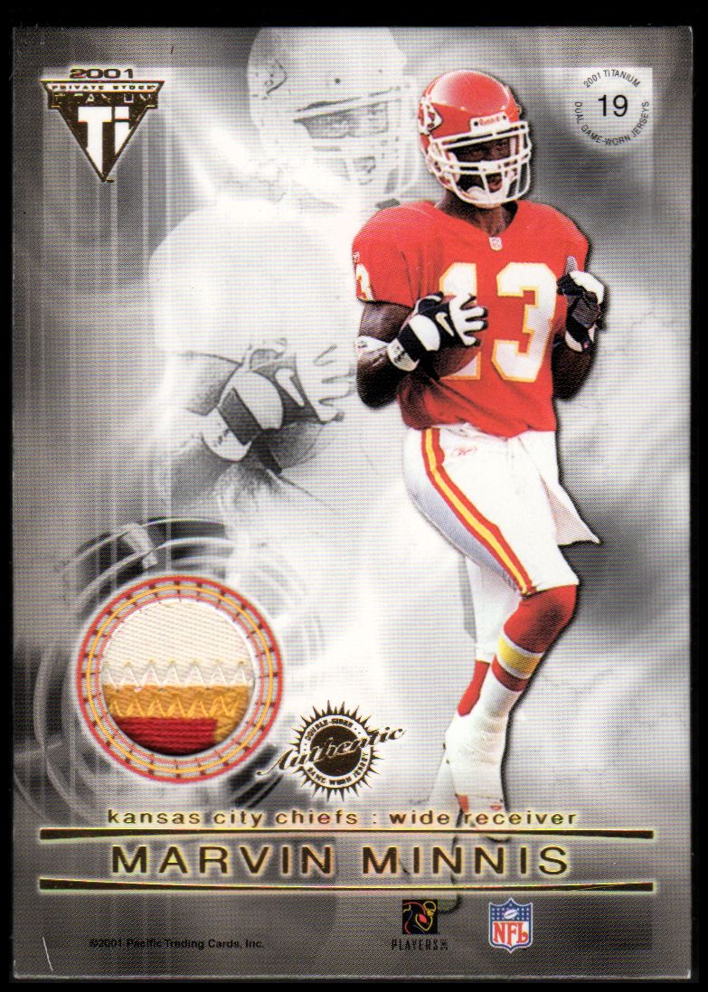 2001 Titanium Double Sided Jerseys Patches #19 Derrick Blaylock/Snoop Minnis back image