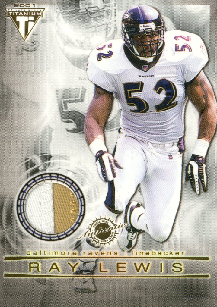 2001 Titanium Double Sided Jerseys Patches #49 Ray Lewis/Bryan Cox