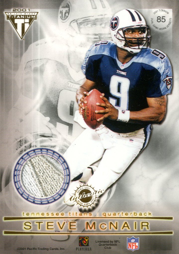 2001 Titanium Double Sided Jerseys Patches #85 Charlie Batch/Steve McNair back image