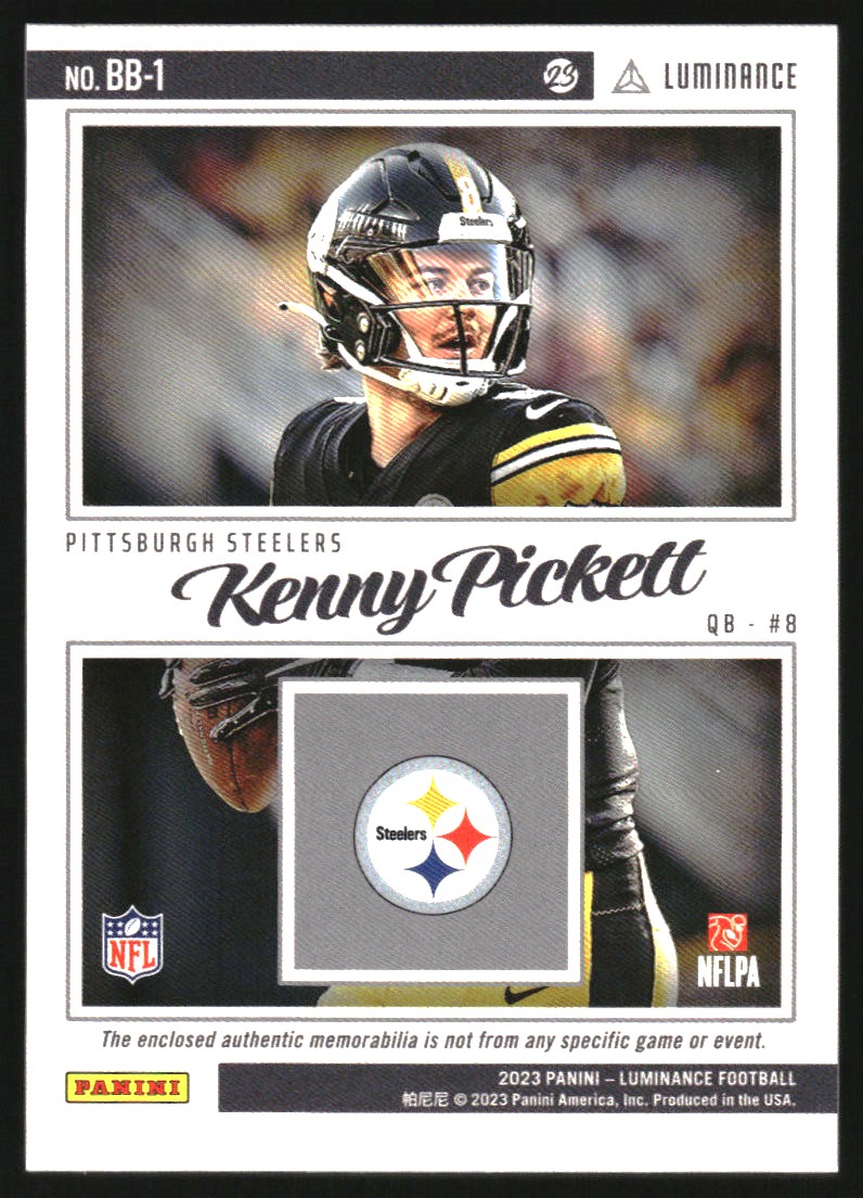 2023 Panini Luminance Bright Beginnings Jerseys #1 Kenny Pickett