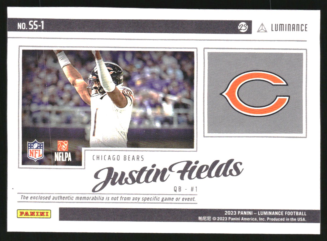 2023 Panini Luminance Spirit Swatches #1 Justin Fields