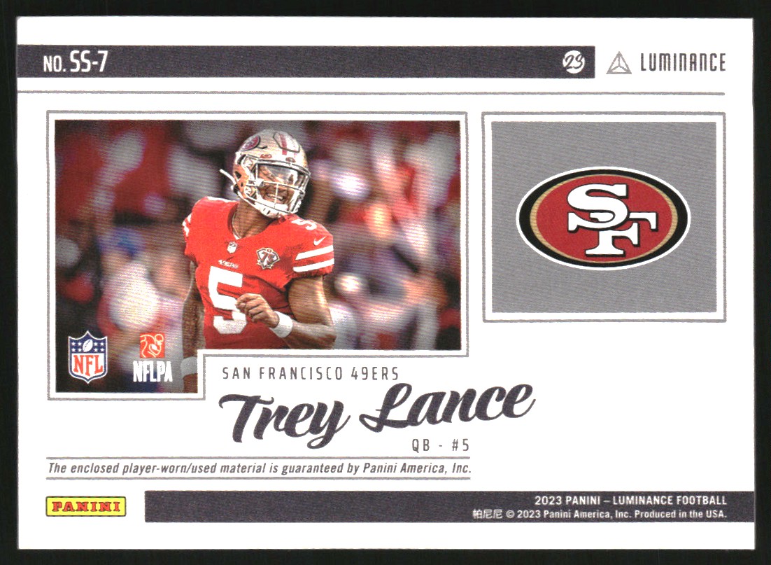 2023 Panini Luminance Spirit Swatches #7 Trey Lance