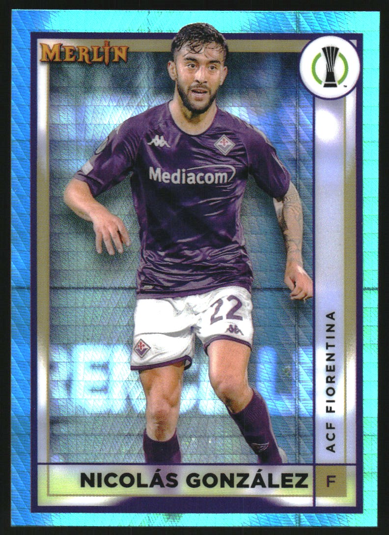 2022-23 Topps Merlin UEFA Aqua Prism Refractors #5 Nicolas Gonzalez