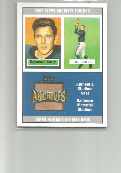 2001 Topps Archives Relic Seats #ASRB Raymond Berry