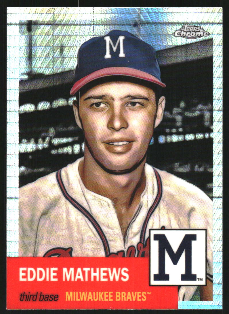 2022 Topps Chrome Platinum Anniversary Prism Refractors #495 Eddie Mathews