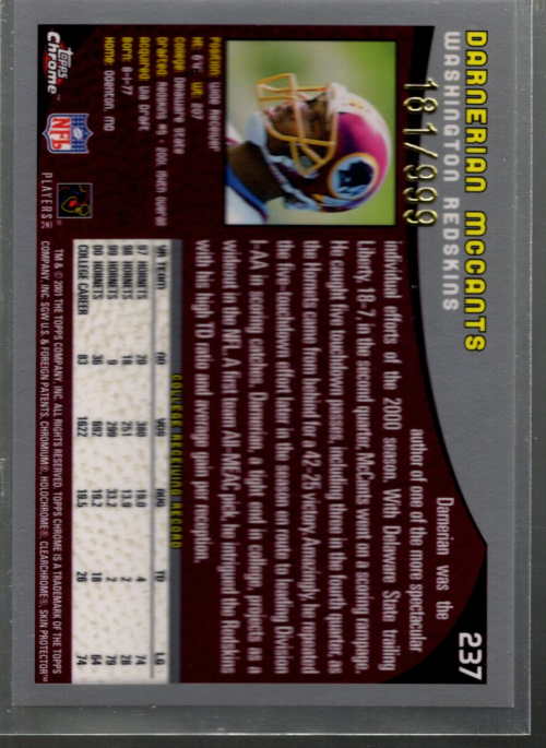 A9106- 2001 Topps Chrome Football Card #s 221-320 -You Pick- 15+ FREE US SHIP - Picture 22 of 173