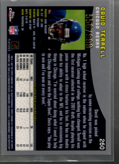 A9106- 2001 Topps Chrome Football Card #s 221-320 -You Pick- 15+ FREE US SHIP - Picture 59 of 173
