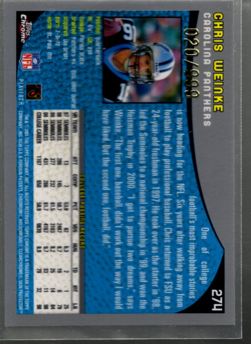 A9106- 2001 Topps Chrome Football Card #s 221-320 -You Pick- 15+ FREE US SHIP - Picture 85 of 173