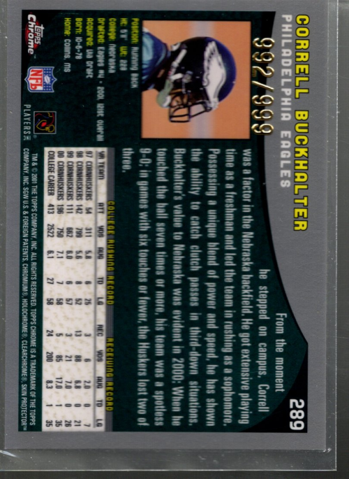 A9106- 2001 Topps Chrome Football Card #s 221-320 -You Pick- 15+ FREE US SHIP - Picture 111 of 173