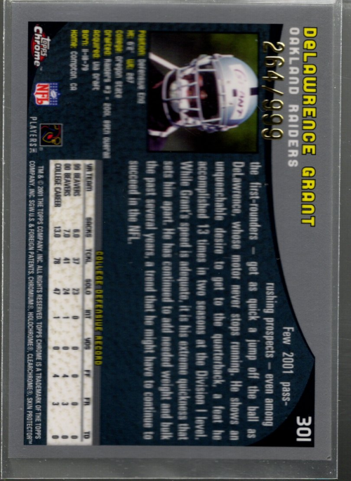 A9106- 2001 Topps Chrome Football Card #s 221-320 -You Pick- 15+ FREE US SHIP - Picture 135 of 173